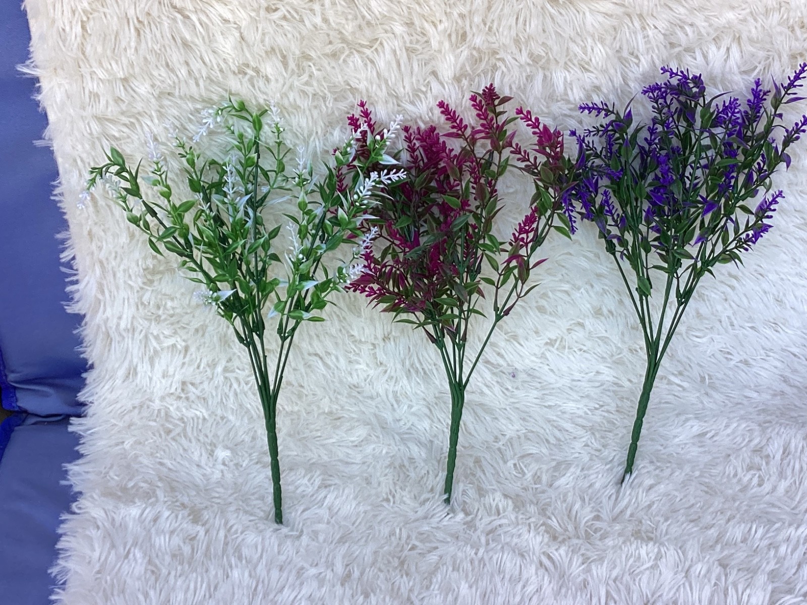 NEW Set of 9 (3 of each) Purple White Magenta Artificial Floral Inserts – 13in