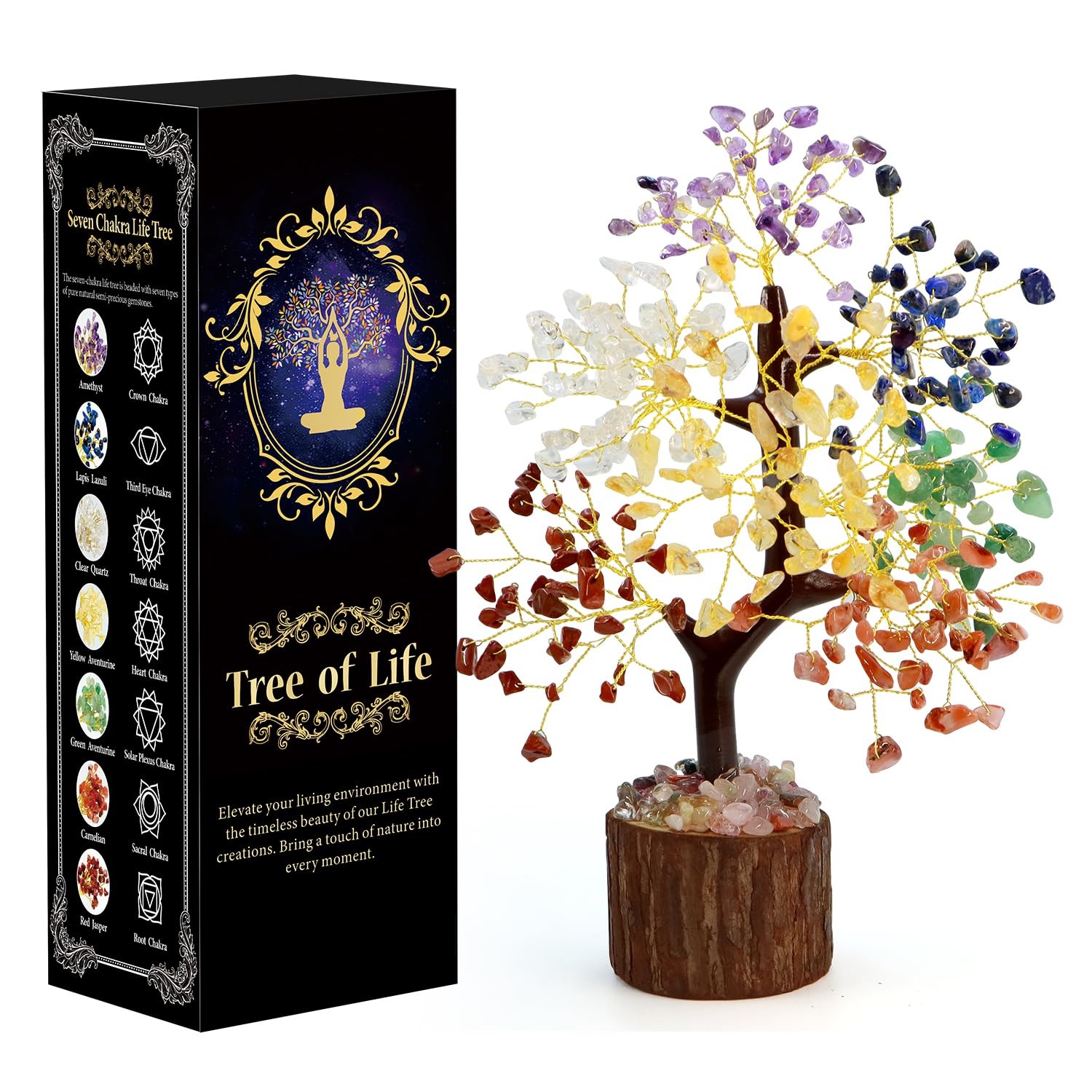 Handcrafted 7 Chakra Healing Crystal Tree of Life for Yoga, Meditation, Home …
