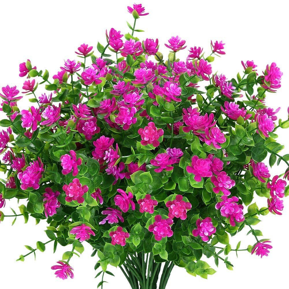 4 Pack Artificial Flowers Fake Outdoor UV Resistant Boxwood Plants Shrubs Decor