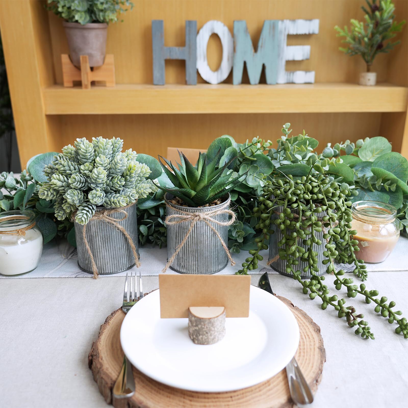 Set Of 3 Small Artificial Succulent Potted Plants Faux Aloe Hops Hanging Succule