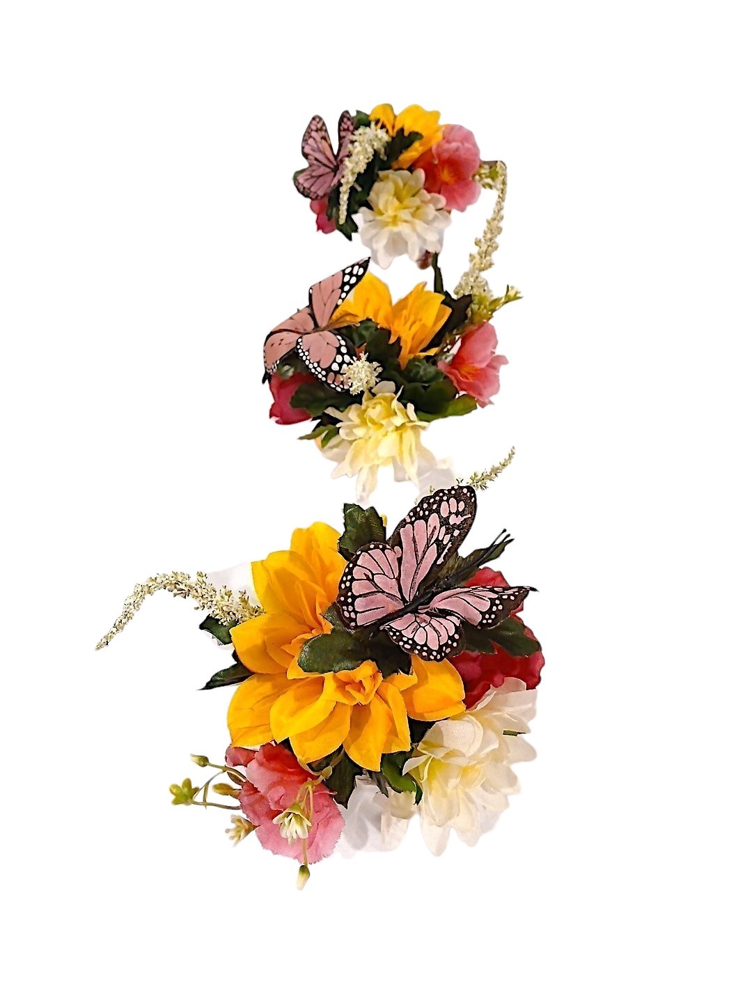 Pink Butterfly Floral Arrangement Tea Cup POP-IN Bridal Party Birthday Get Well