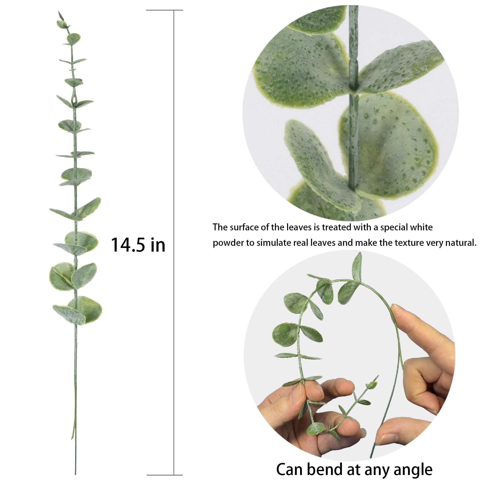 LYRWI 10pcs Eucalyptus Stems Artificial Eucalyptus Leaves Fake Greenery Branc…