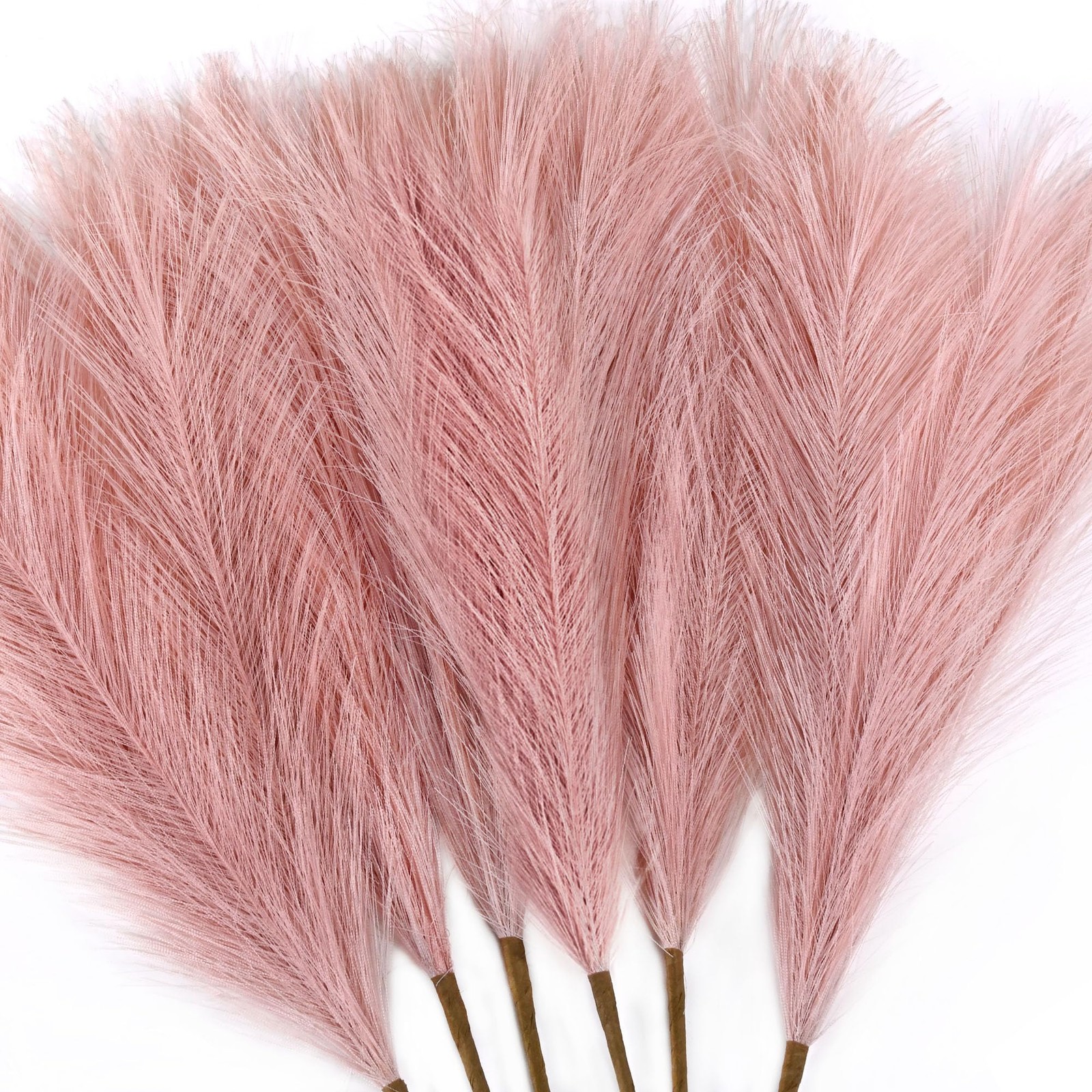 6 PCS Faux Pampas Grass Arrangement – 18″/45cm Artificial Fluffy Pompous Gras…