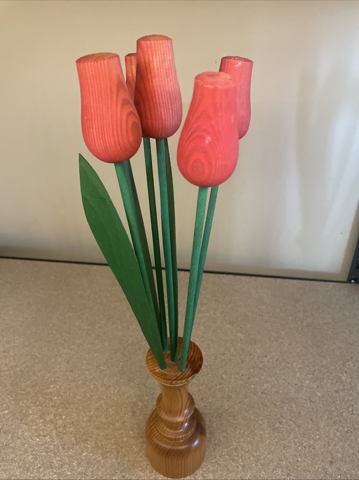 Wooden Tulip Flower Rose House Decor By Valmistettu Suomessa 16” Tall