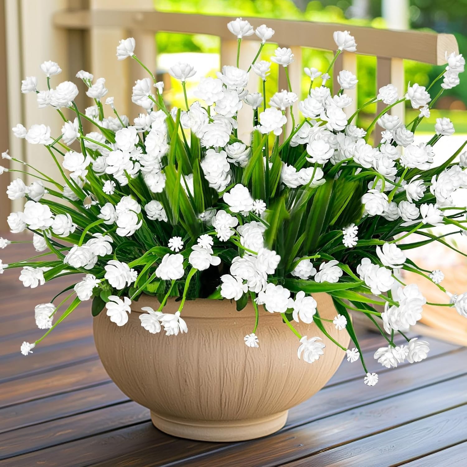 Low Maintenance 12 Bundles of UV Resistant Faux Flowers – Outdoor and Indoor Use