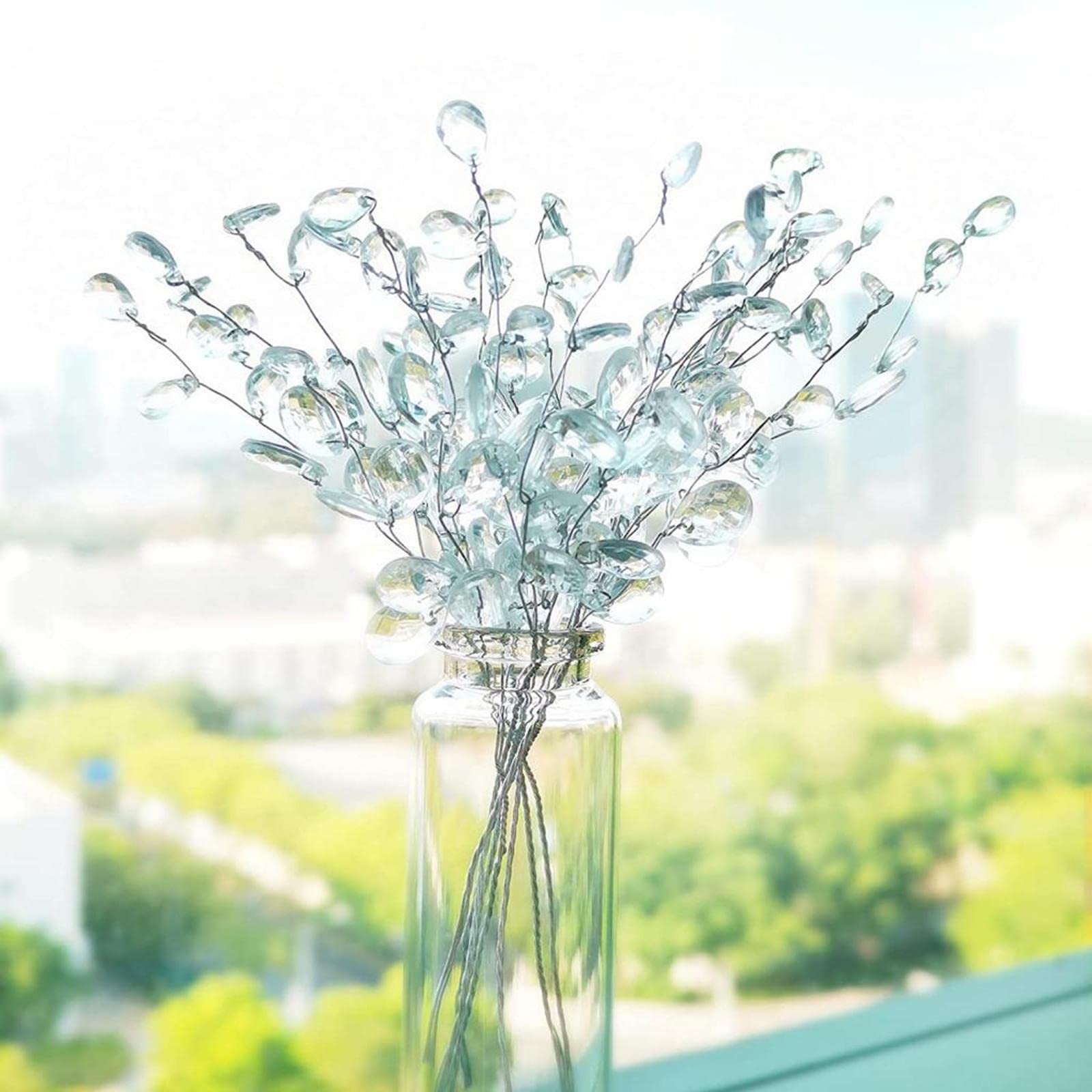 Fityle 50pcs Crystal Bud Branches Artificial Flower Twigs for Wedding Party H…