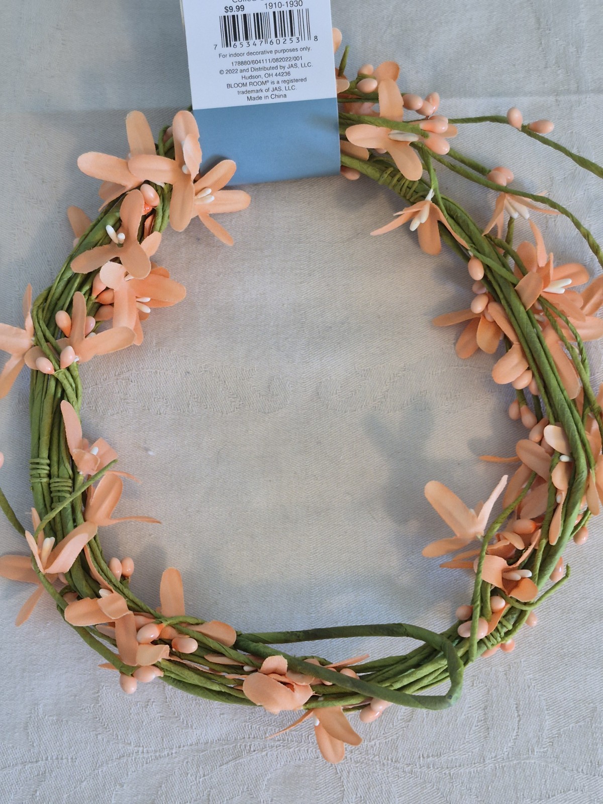 Bloom Room Spring Floral Garland Peach Colored Decoration