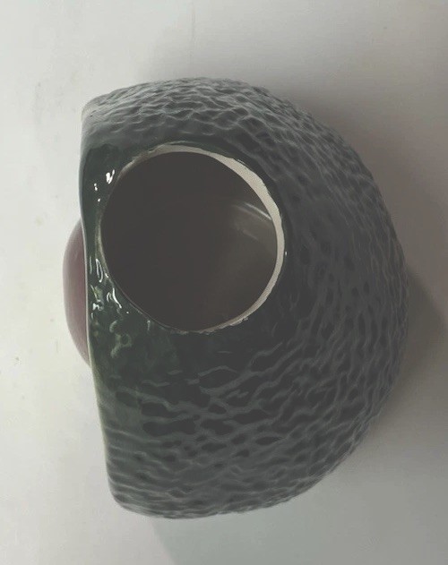 New Ceramic 13”H Ashland Avacado Fruit Shaped Vase With Floral /Fern Arrangement
