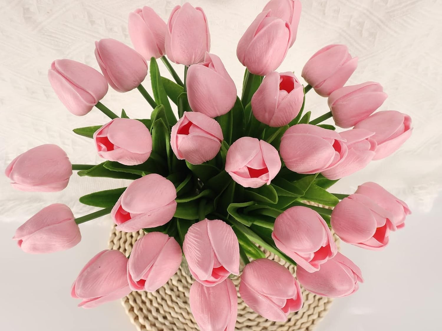 30 Tulipanes Artificiales de Tacto Real de PU, 14″, para Decoración de Hogar NEW