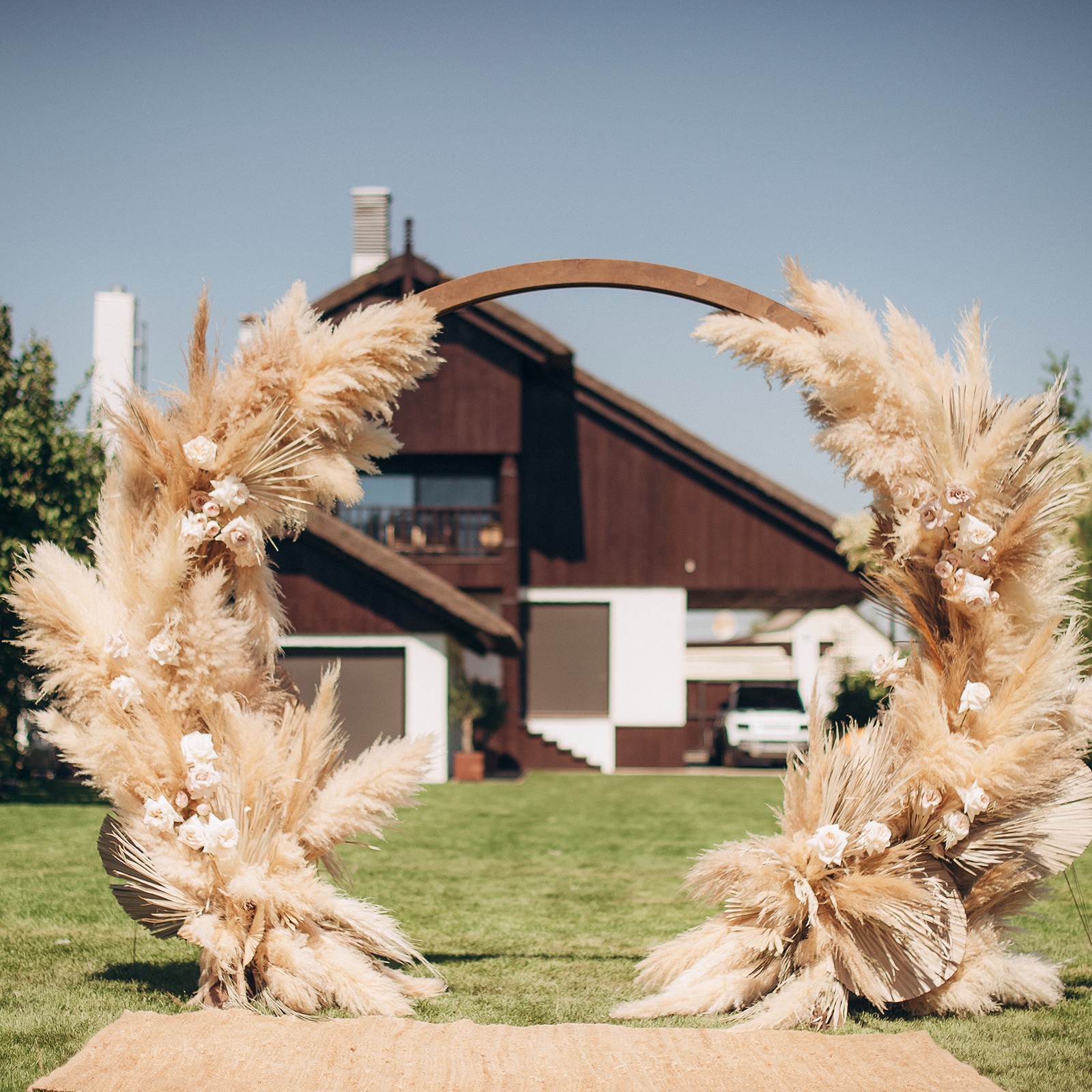 37.8in Pampas Grass Decor, 7 Pcs Artificial Pampas Grass Bulk, Brown