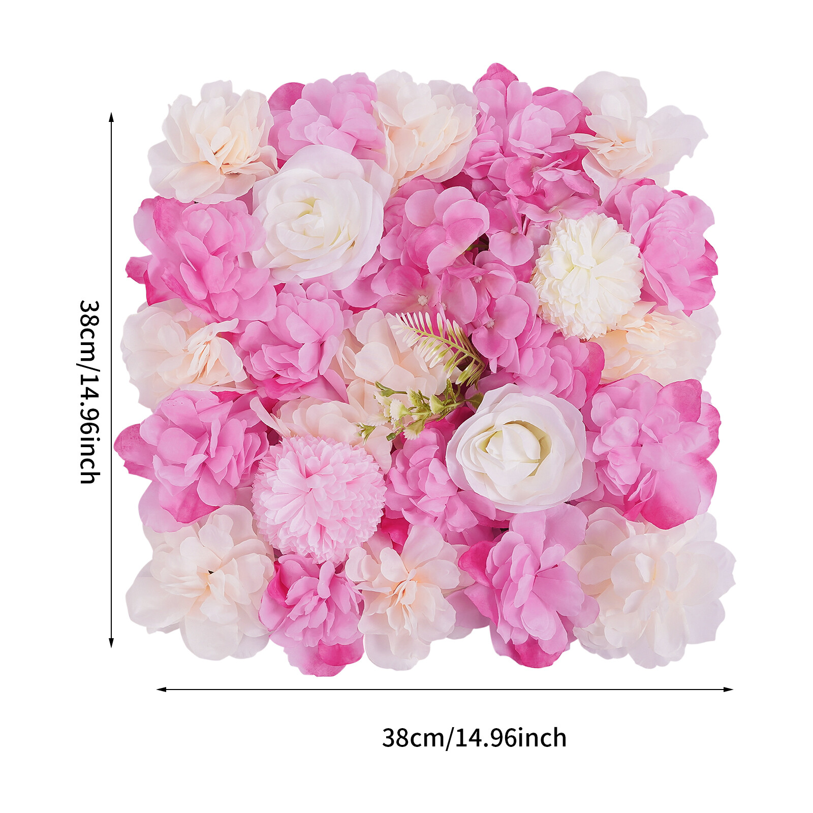 3D Flower Wall Panel-12pcs Artificial Flower Wall Background Silk Rose Mat