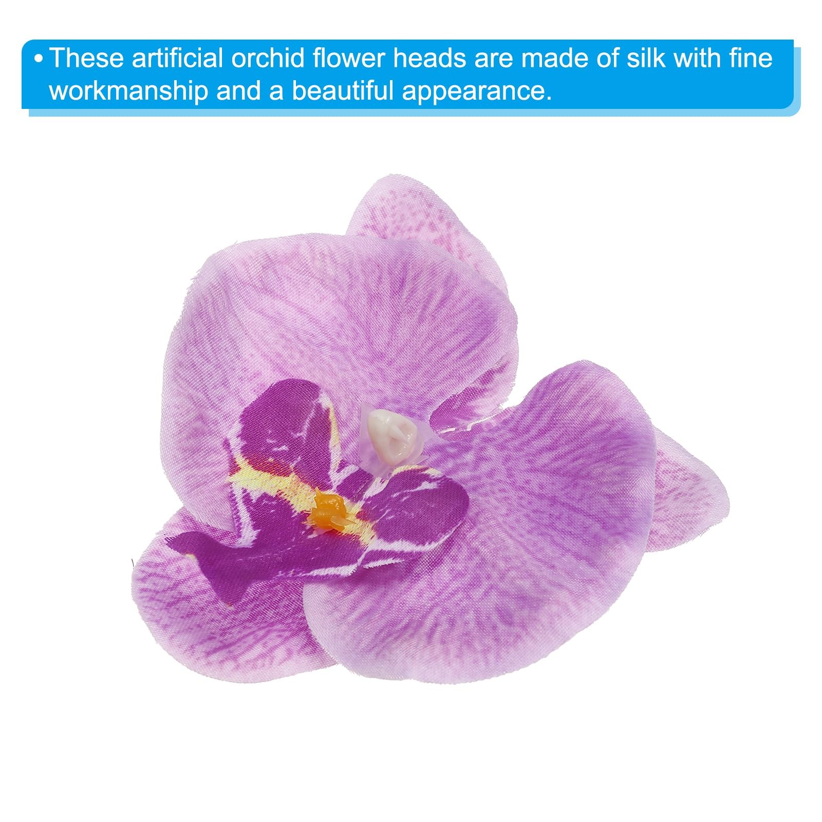 3.5″ Artificial Orchid Flower Heads, 40 Pack Silk Phalaenopsis Fake Butterfly…