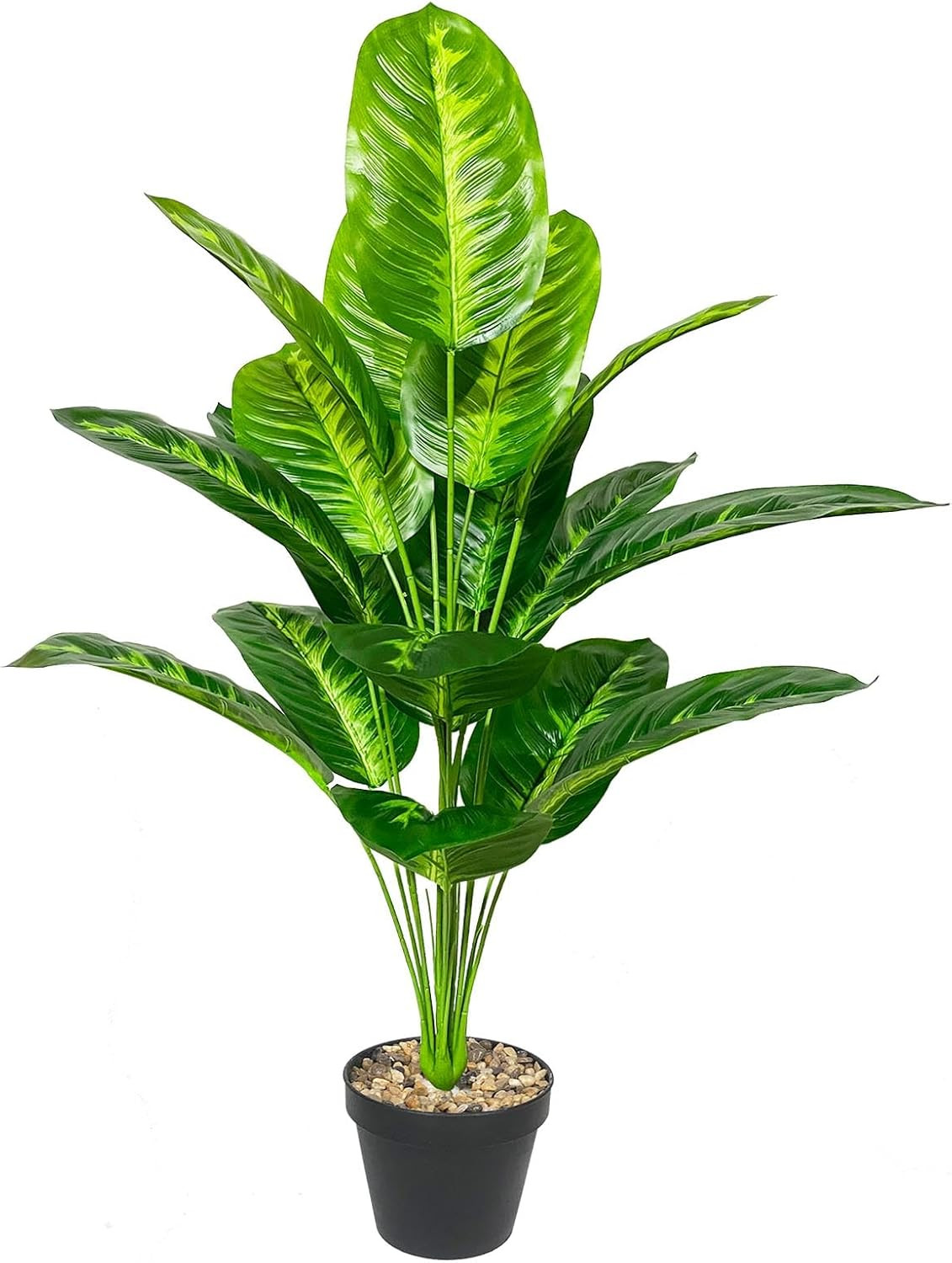 Artificial Plant in Pot Fake Tree Trunks Leaves Faux Potted for Indoor Outdoor