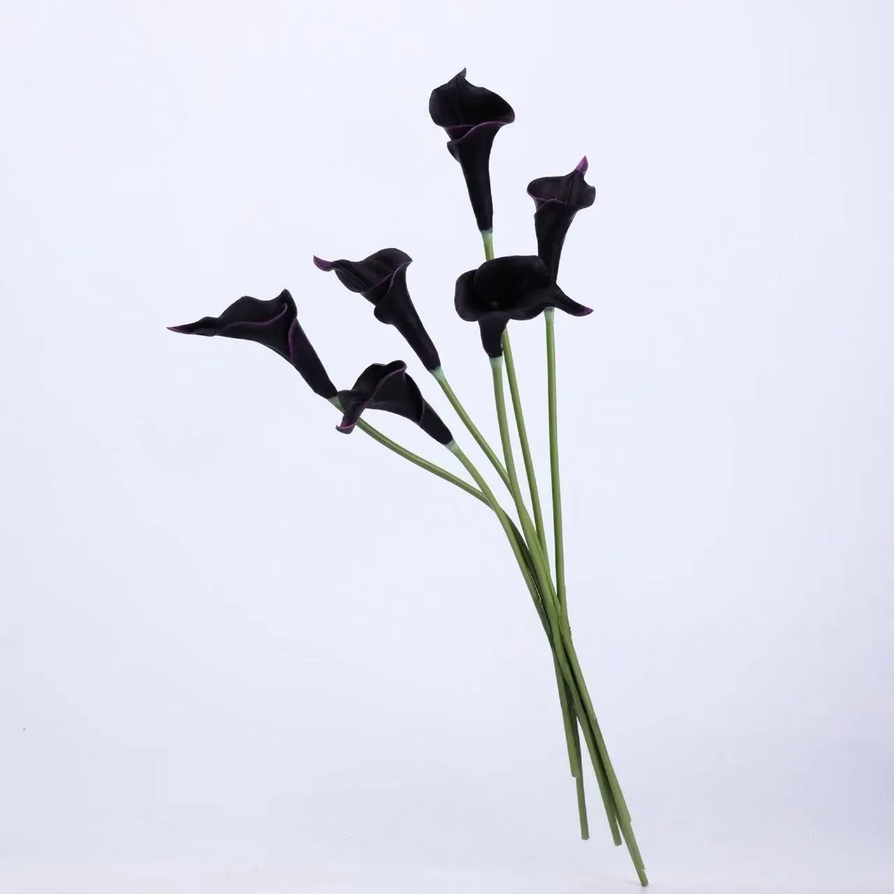 Bundle Of 3 Real Touch Faux Calla Lily Stem –Dark Purple 20.9″