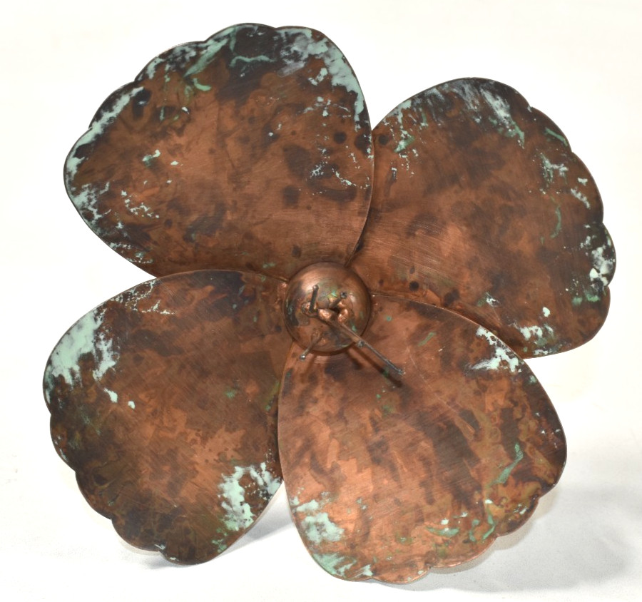 Pottery Barn SAMPLE 3 Pcs Metal Flowers Poppies Poppy Stems Copper Color NO VASE