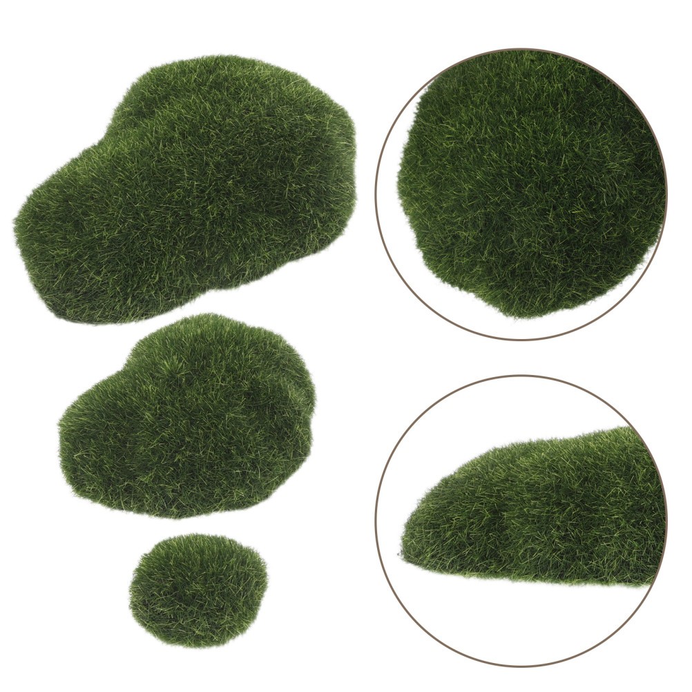 6Pcs Artificial Moss Stone Rocks Decorative Faux Moss for Decor