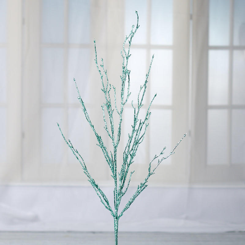 Set of 2 Sparkling Turquoise Artificial Twig 36″ Sprays