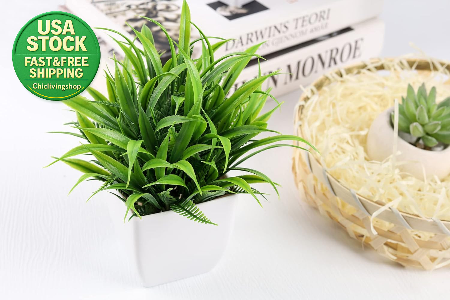 Small Fake Plants Mini Artificial Potted Plants for Home Office Decor Green 2