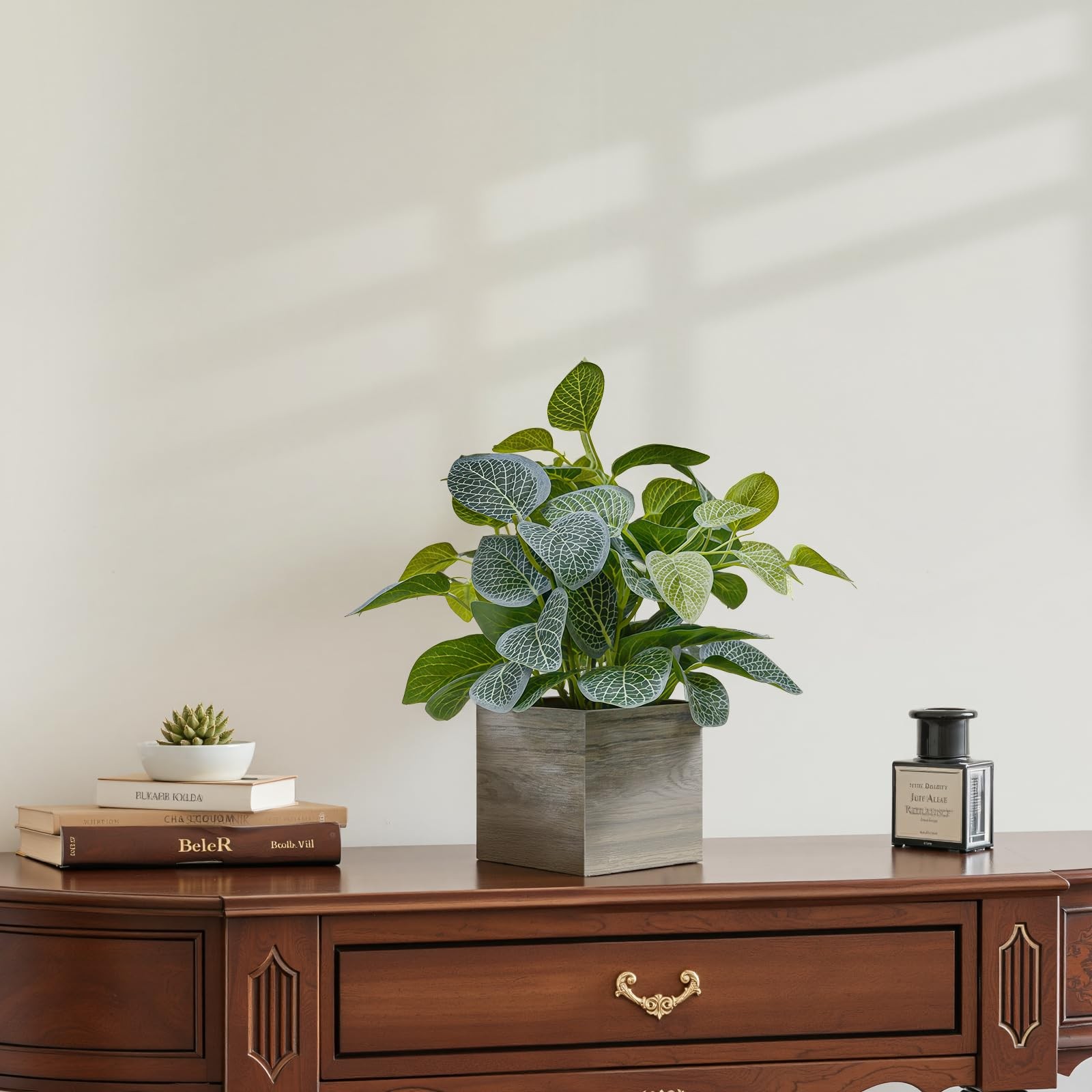 2 Pack 12″ Medium Eucalyptus Fake Plants, Artificial Plants Indoor with 4 Inch