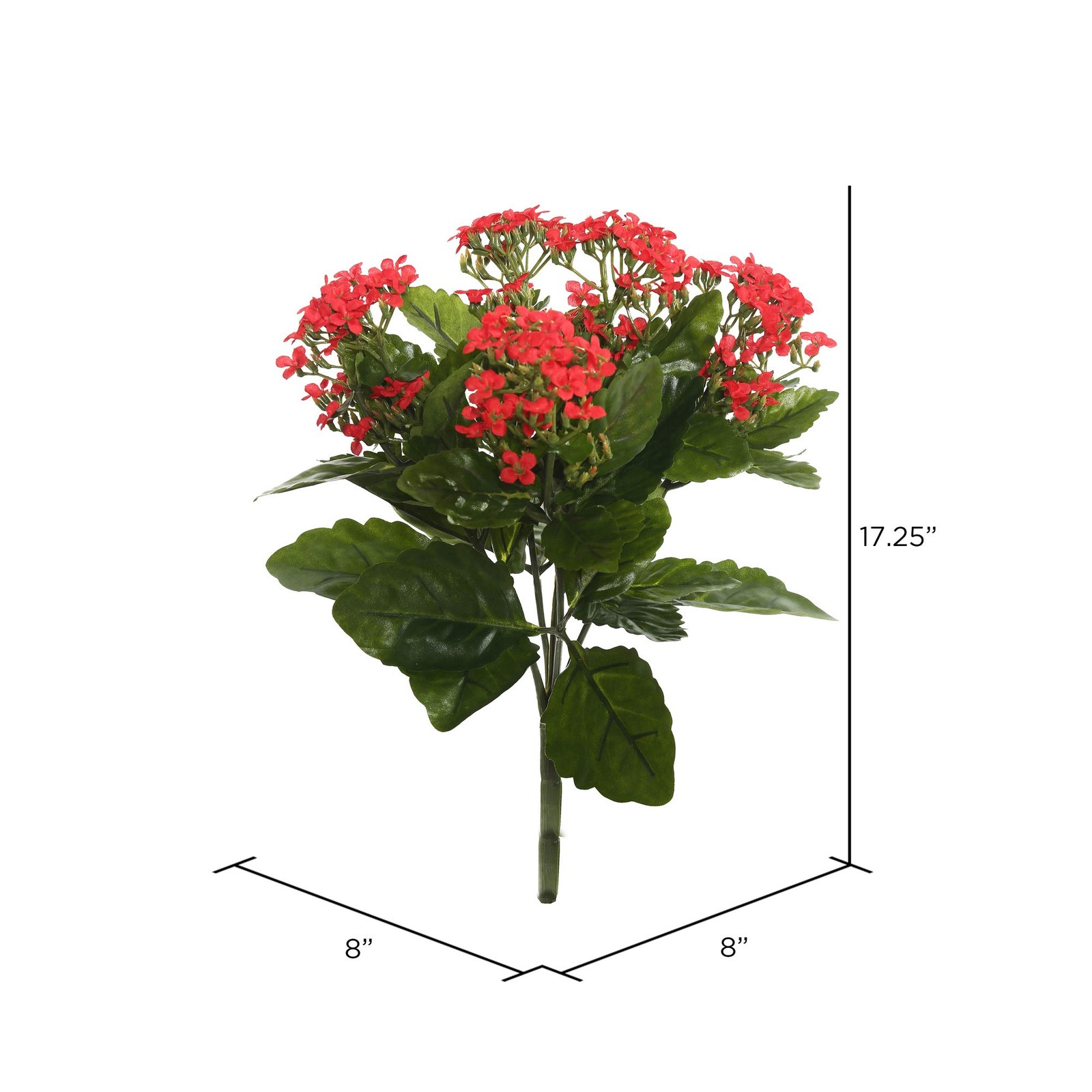 Vickerman 17.25″ Contemporary Fabric Artificial Kalanchoe Bush in Red