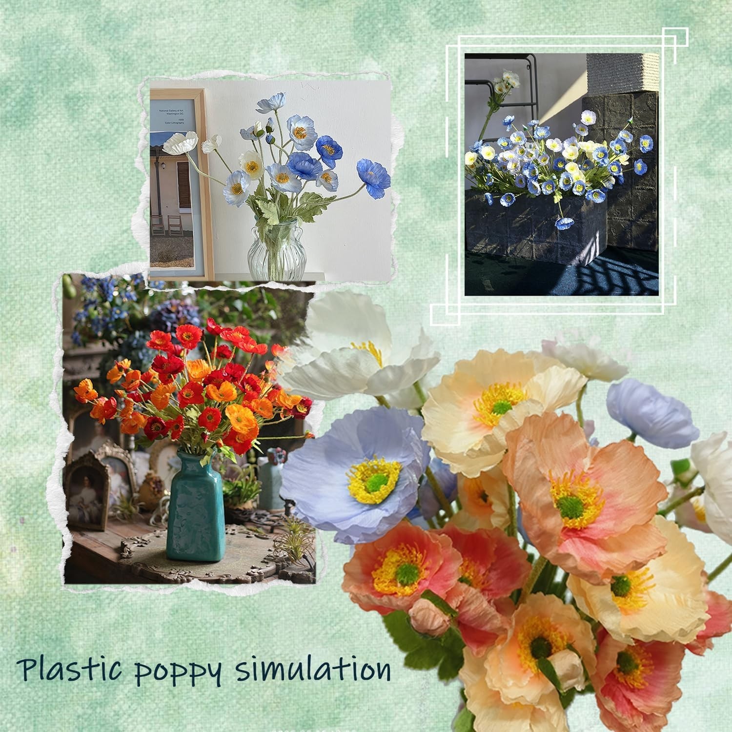 Breathtaking 8-Piece Artificial Poppy Flowers – Perfect for Weddings & Events