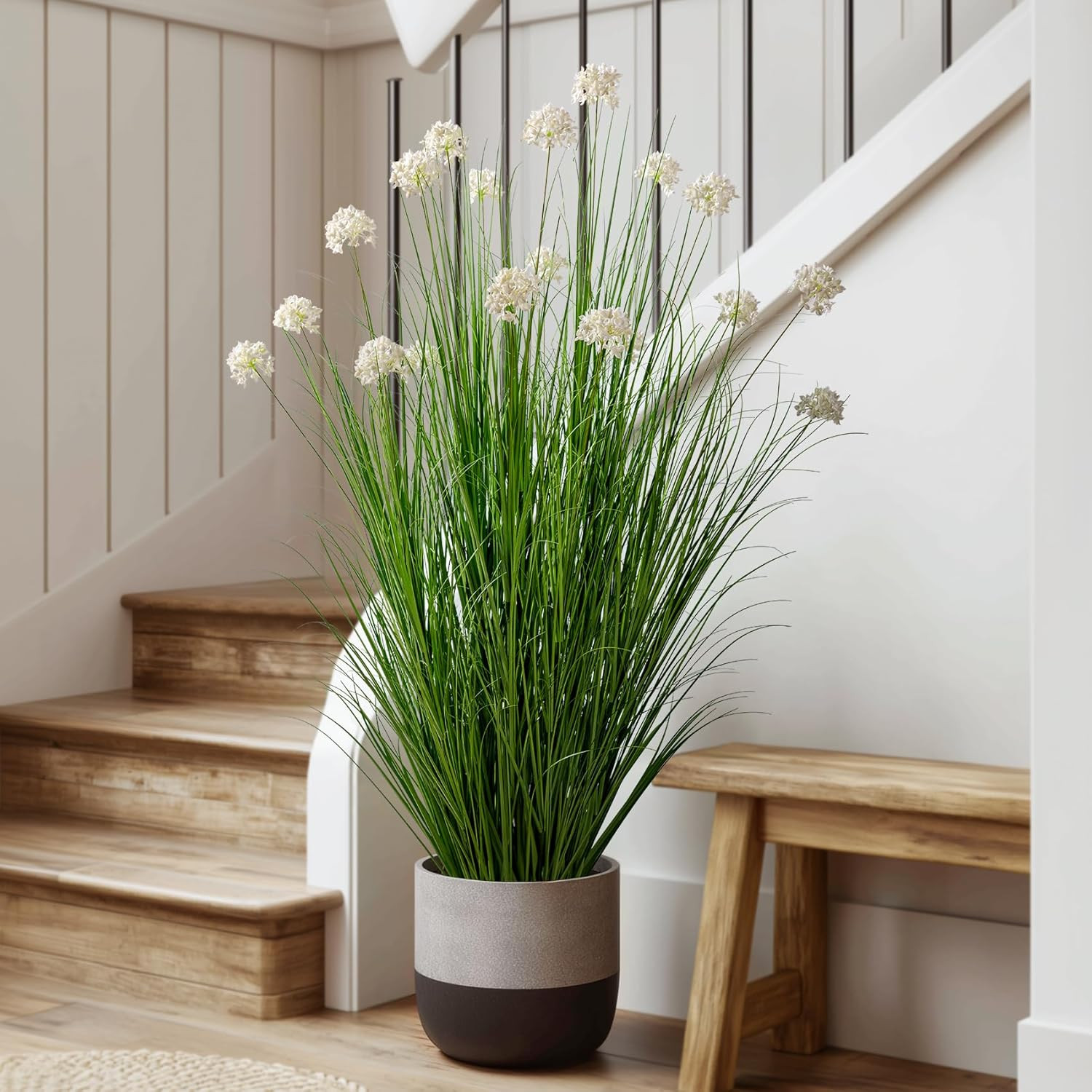 57″ Lifelike Tall Grass & Dandelion Flowers – Non-Toxic Indoor Decor Plant