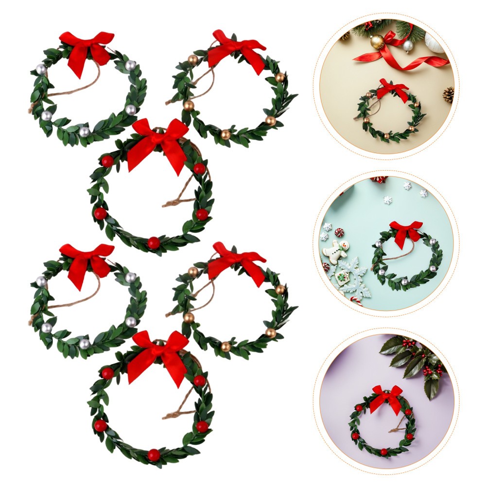9 Pcs Wreath Ribbon Bow Handmade Decor Cabinet Wreaths for Kitchen Christams