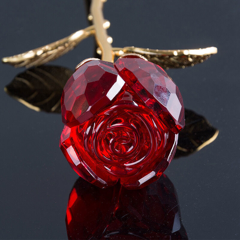 Sweet Crystal Rose Flower Floral Home Decor Wedding Craft Valentine’s Day Gift