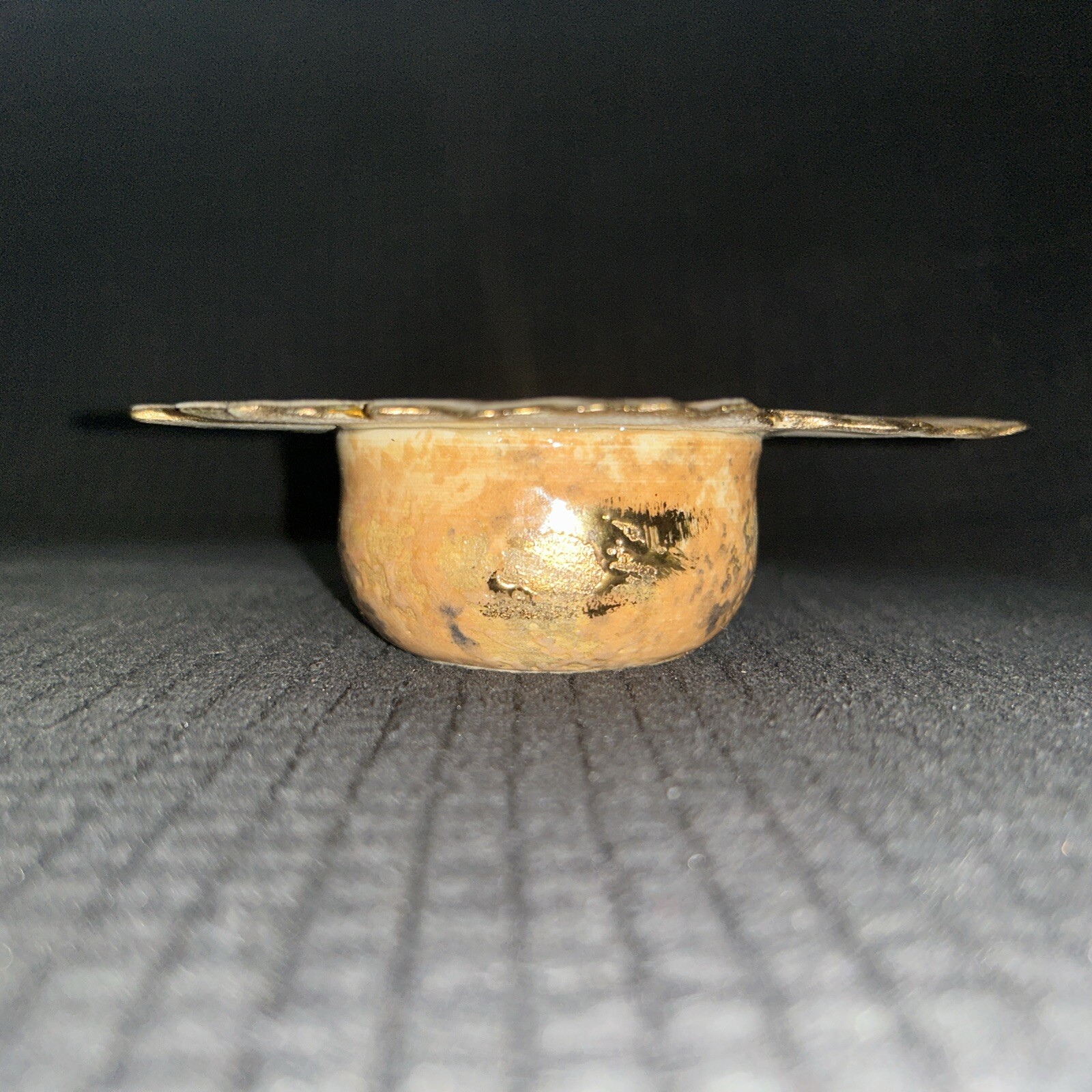 Maple Leaf Ceramic And Gold Leaf Flower Frog