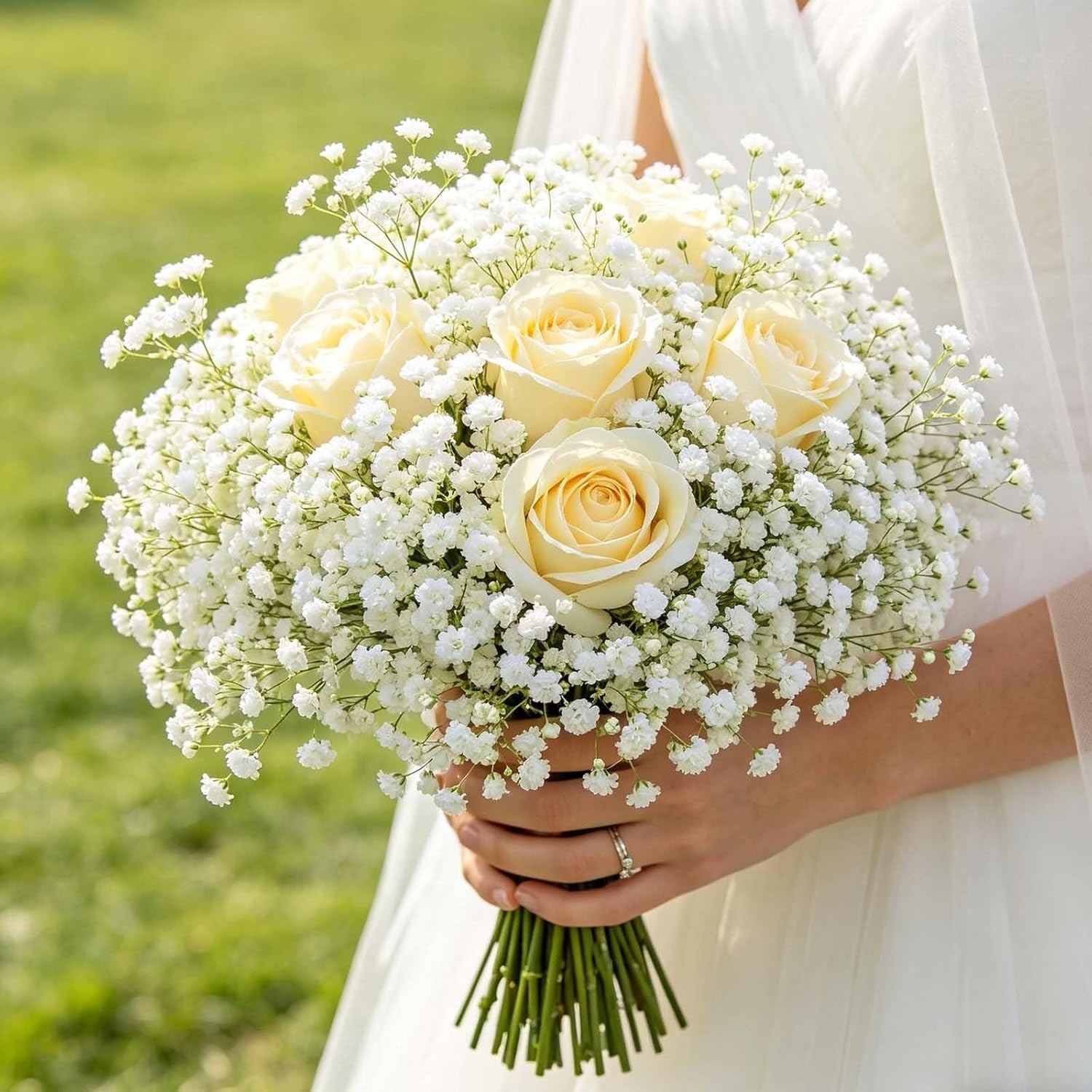 Bulk 6 Pcs Flexible Baby’s Breath Stems—Ideal for Wreaths, Weddings, and More!
