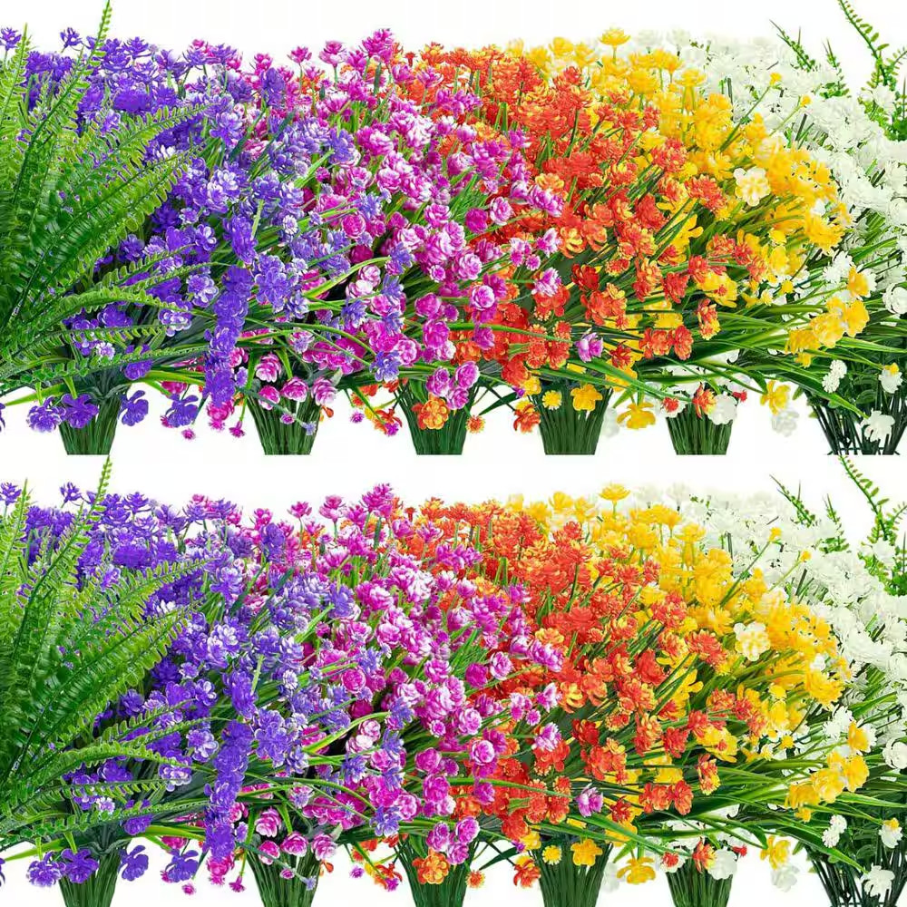 13.8 In. Multi-Colored Outdoor Artificial Daisies Flower for Garden Home Decor U