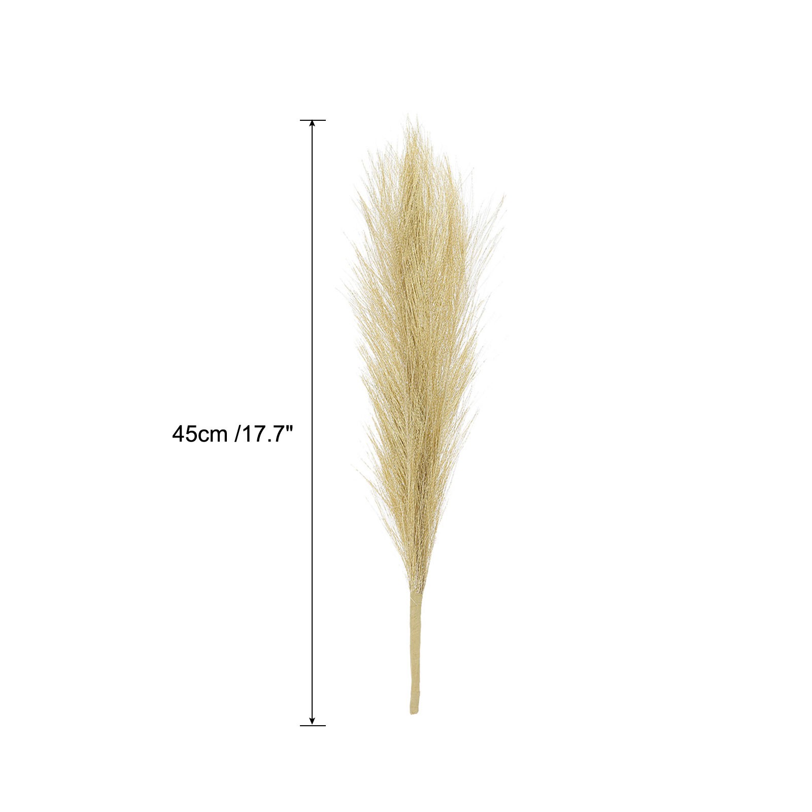 Faux Pampas Grass Fake Pampas Grass Decor, 17.7″/45cm / Golden / 3 Pcs