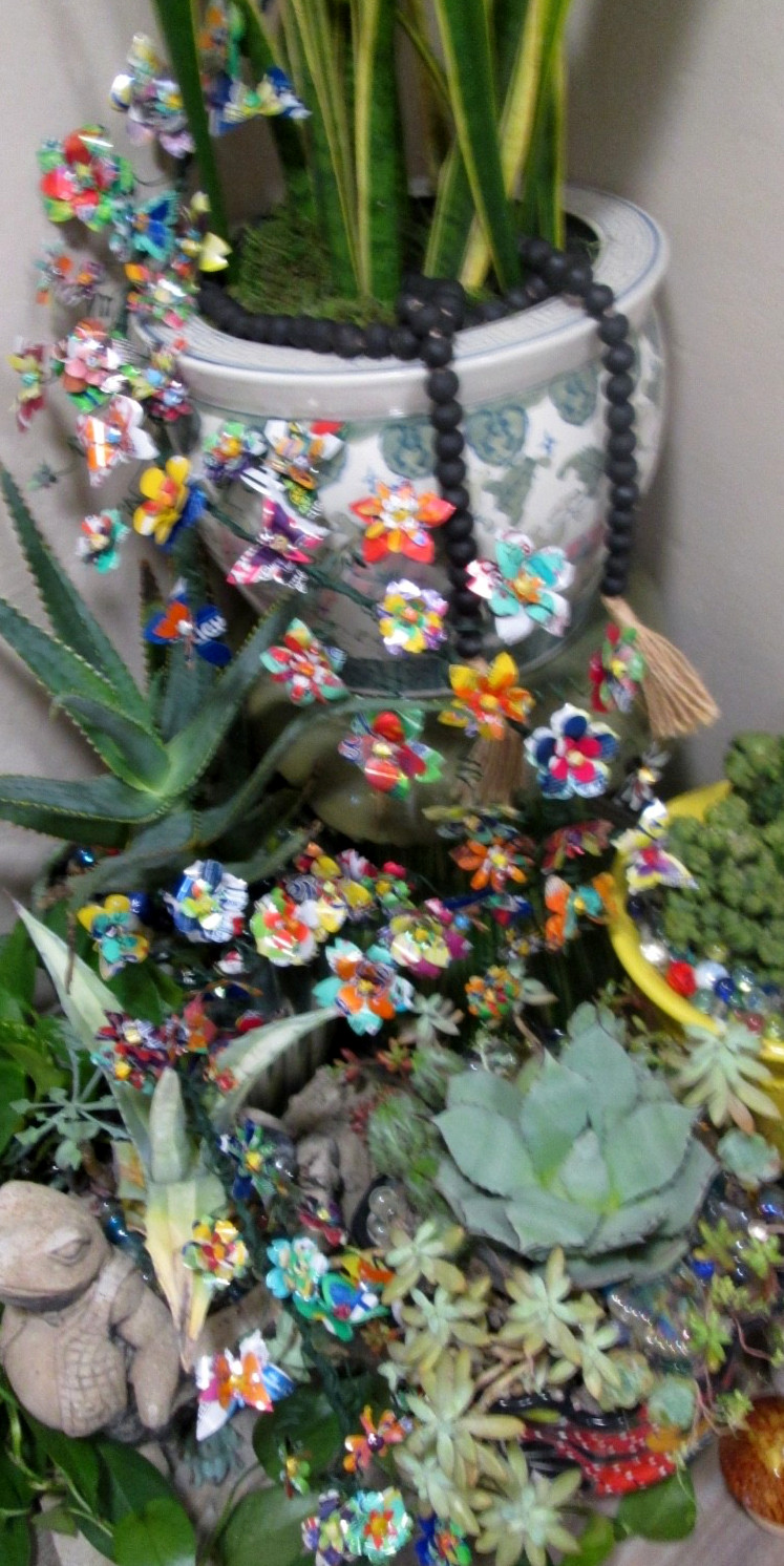 Flower Butterfly Dragonfly Upcycled Aluminium Garlands (x2 60″) Weddings Decor