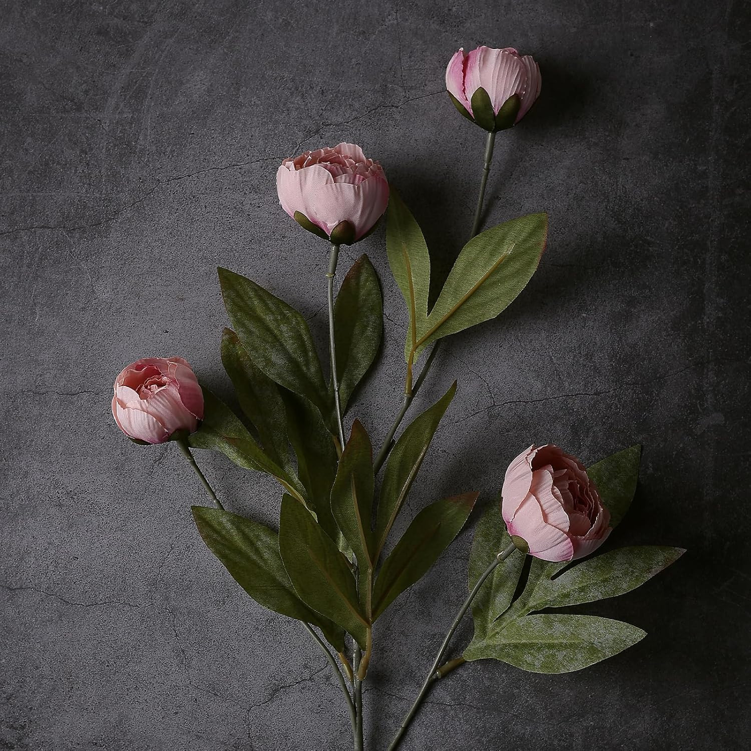 6 Pcs Faux Silk Peony Artificial Flowers for Vase -27″, Bulk Fake Peonies Branch