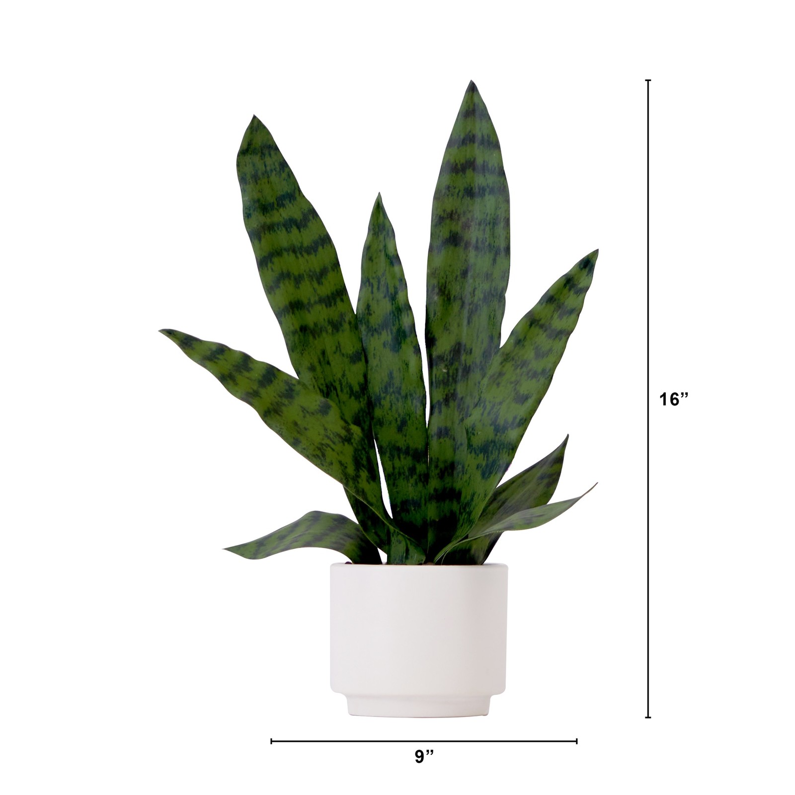 16 Inch Artificial Sansevieria Snake Plant with Decorative Planter Green Faux