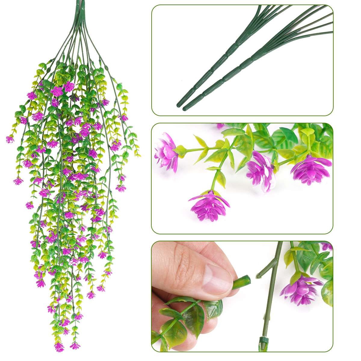 Artificial Hanging Plant Fake Eucalyptus Leaf Vine Home Garden Outdoor Decor USA