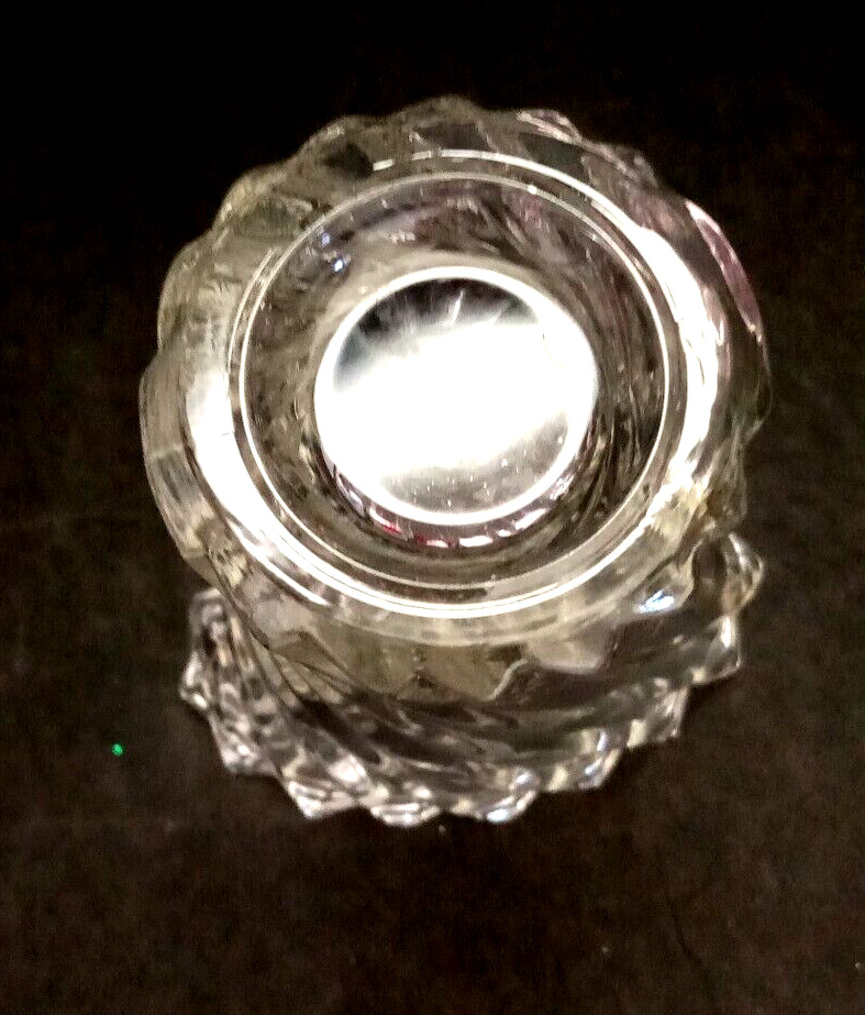 Crystal Flower Bud Vase 5″ Ribbed Mikasa Swirl Oval Mouth 325