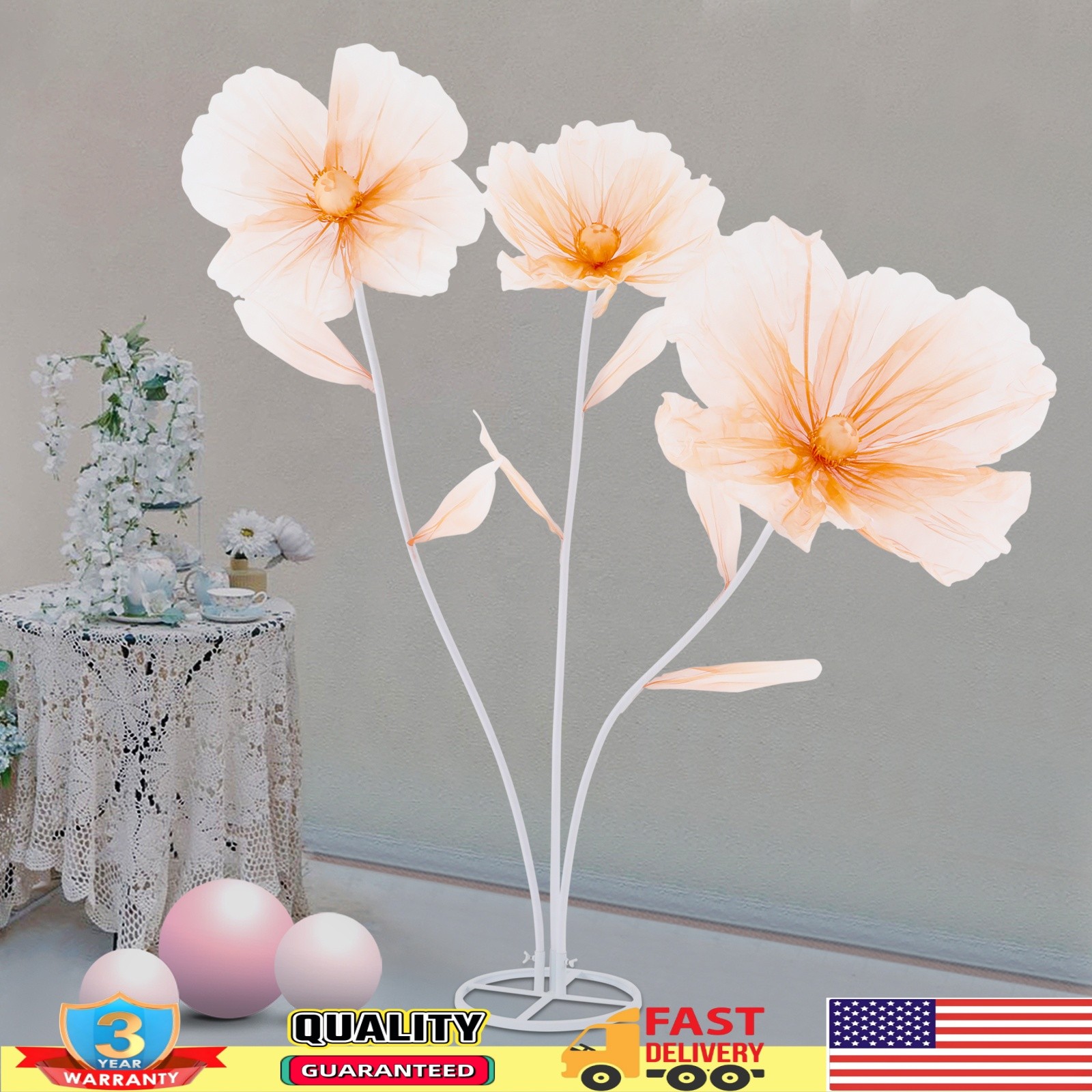 Large Artificial Wedding Flowers Three-headed Wedding Decorative Height:170cm