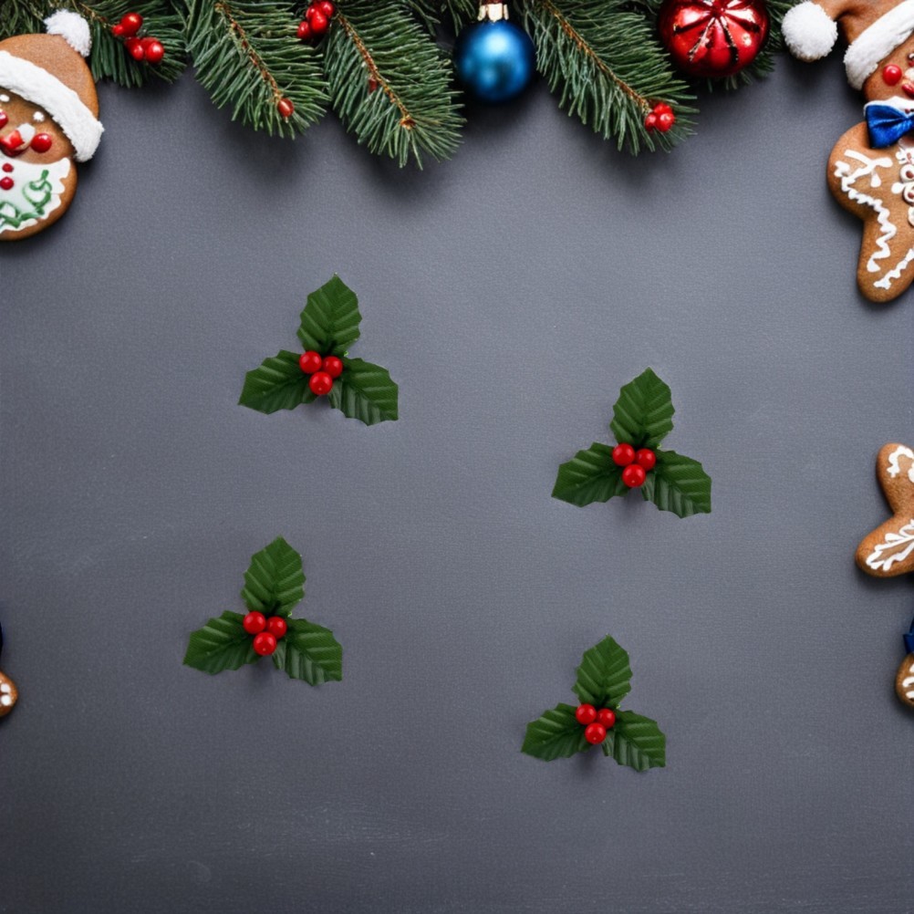 50 Pcs Artificial Red Berry Stems Christmas Tree Decorations Garland