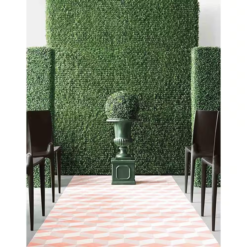 12- Pieces 20 In. X 20 In. Artificial Boxwood Hedge Greenery Wall Grass Topiary
