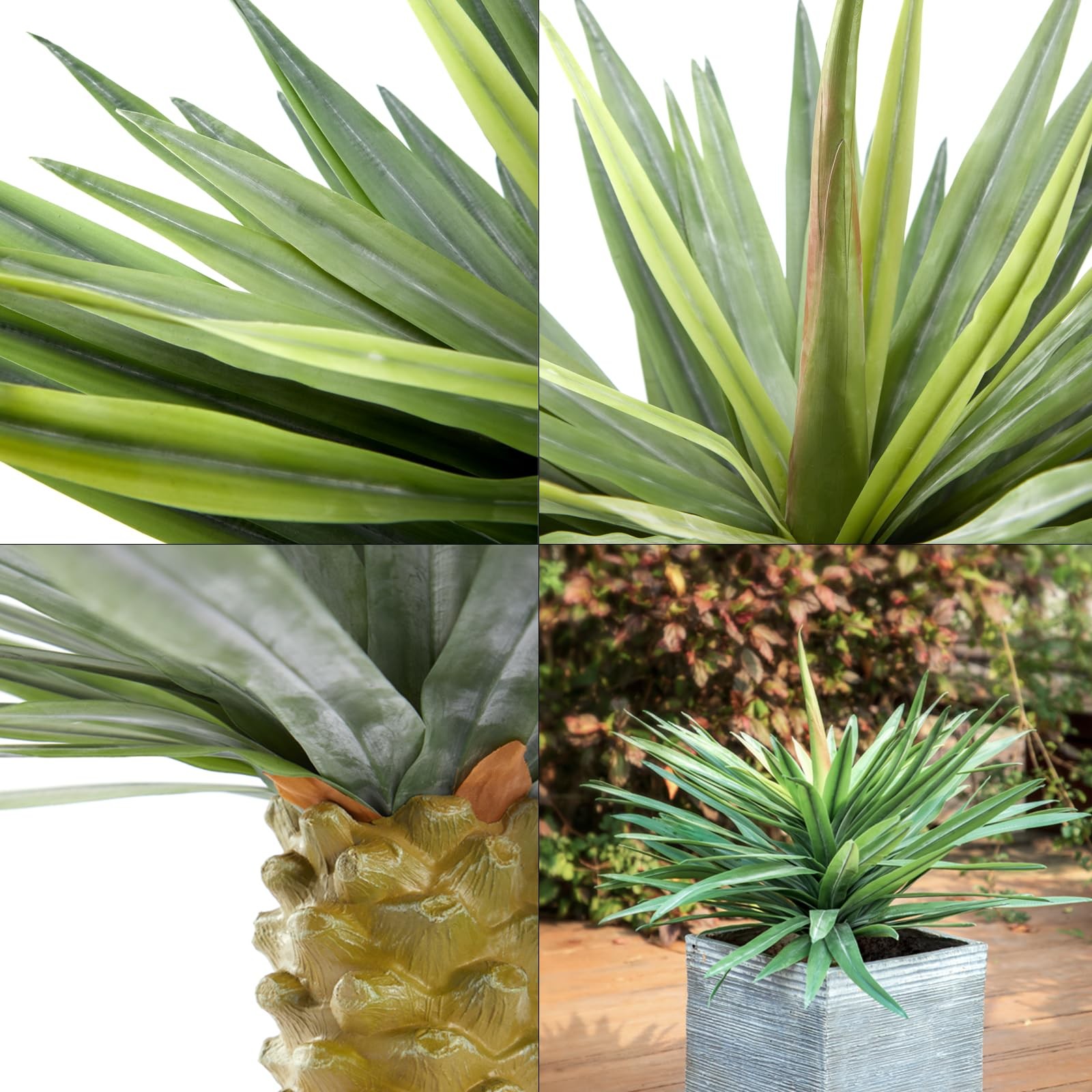 Saki Décor Artificial Agave Plant – 24 Inch UV Resistant Faux Agave Succulent…