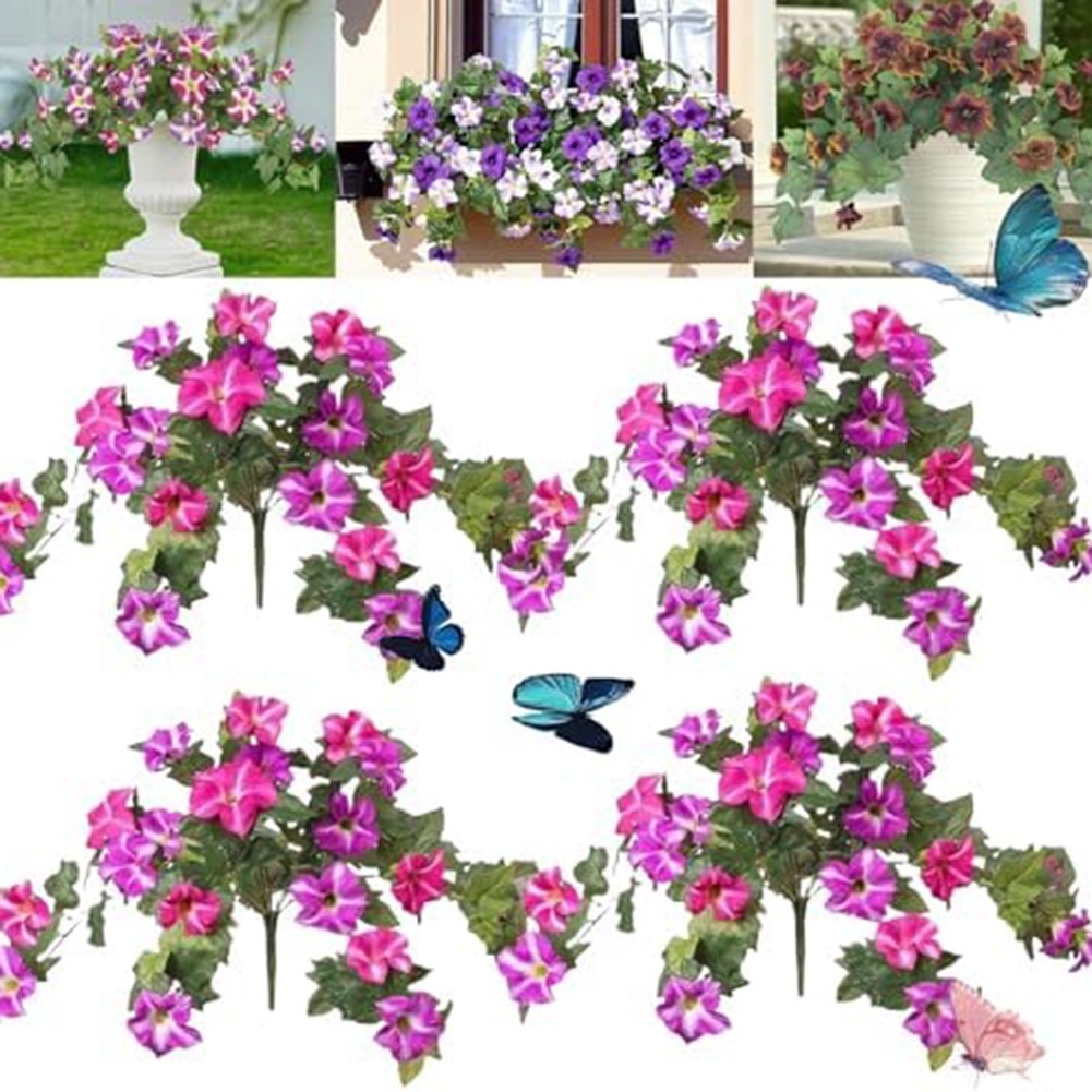 Vibrant Spring Faux Petunias in Silk and Plastic for Patios and Living Rooms