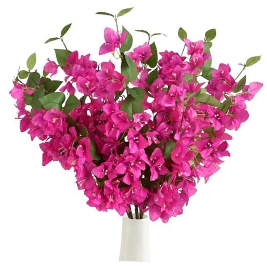 12PCS Bougainvillea Artificial Flowers 31.50″ Long Stem Fake Silk Deep Pink