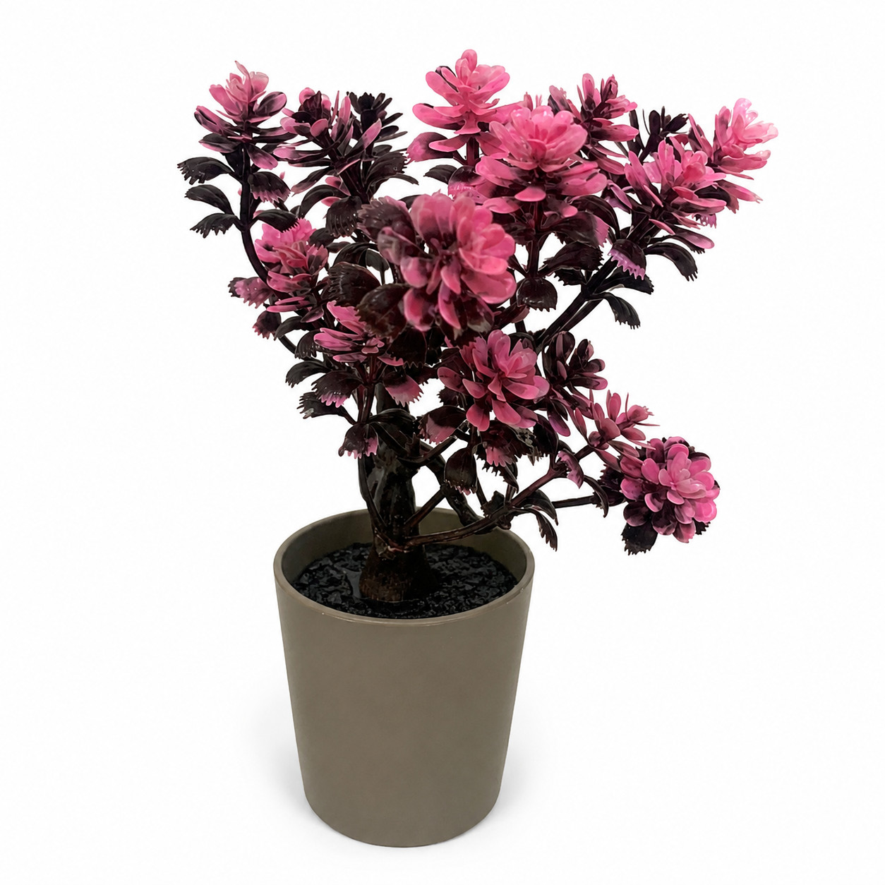 Artificial Pink Cherry Blossom Bonsai Tree in Pot Home Office Desk Decor