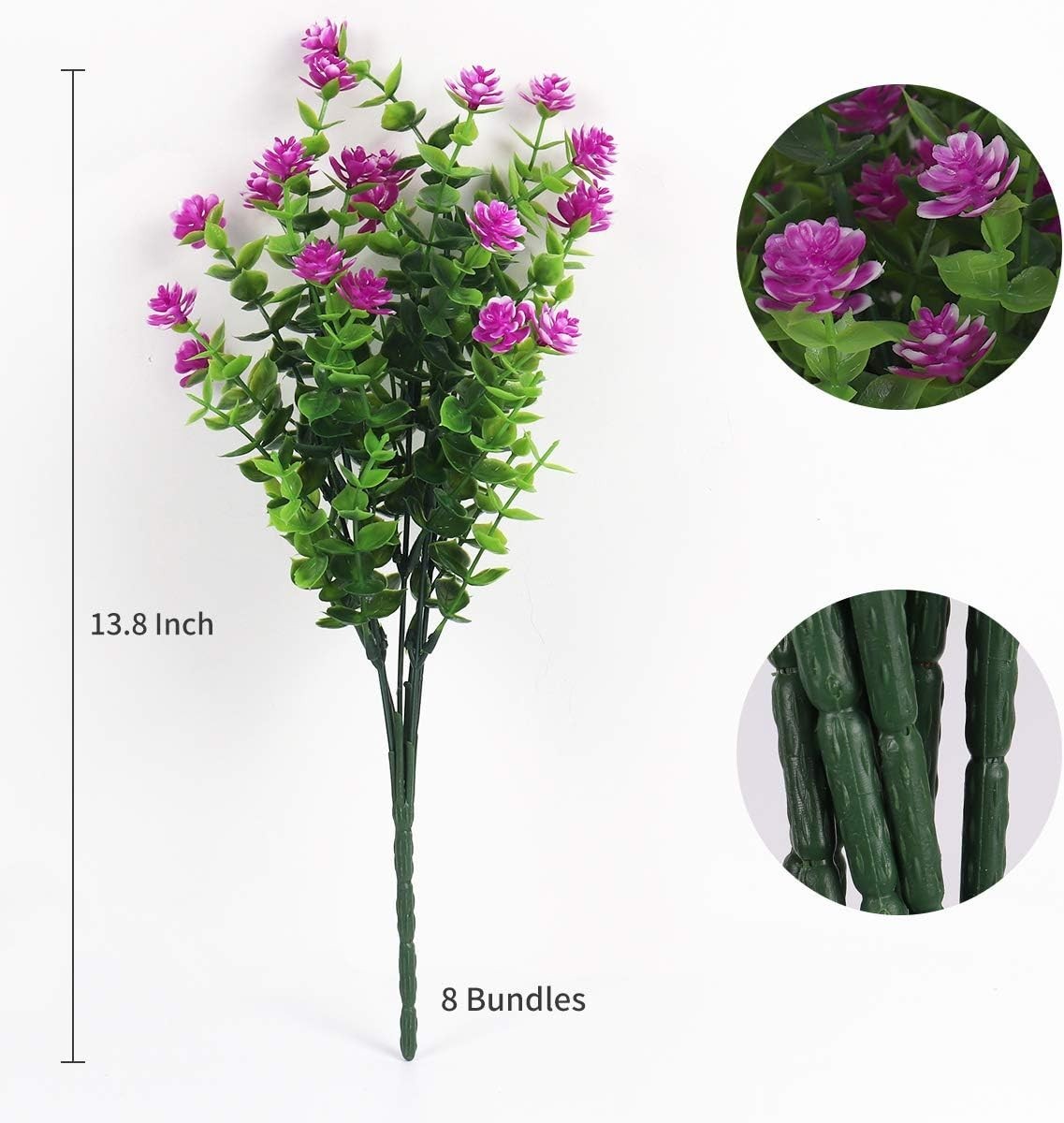 Stunning Fuchsia Artificial Plants – 8 Bundles for Indoor/Outdoor Wedding Decor