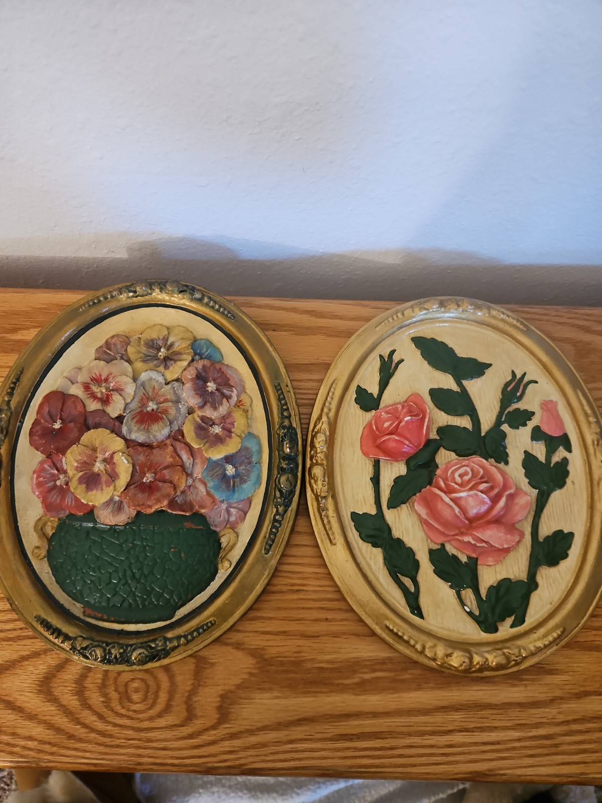 Vintage Rose Wall Art Decor Shabby Chic Cottagecore Floral Decor Set of 2 Pink