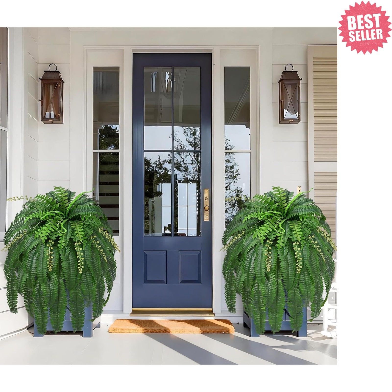 2 Pcs 67″ Fake Ferns Large Artificial Plants Outdoor, Artificial Ferns for Outdo