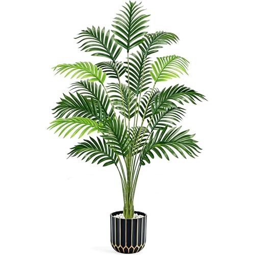 44″ Fake Palm Tree Artificial Tree Faux Plant for Indoor and 44in-Fake Palm