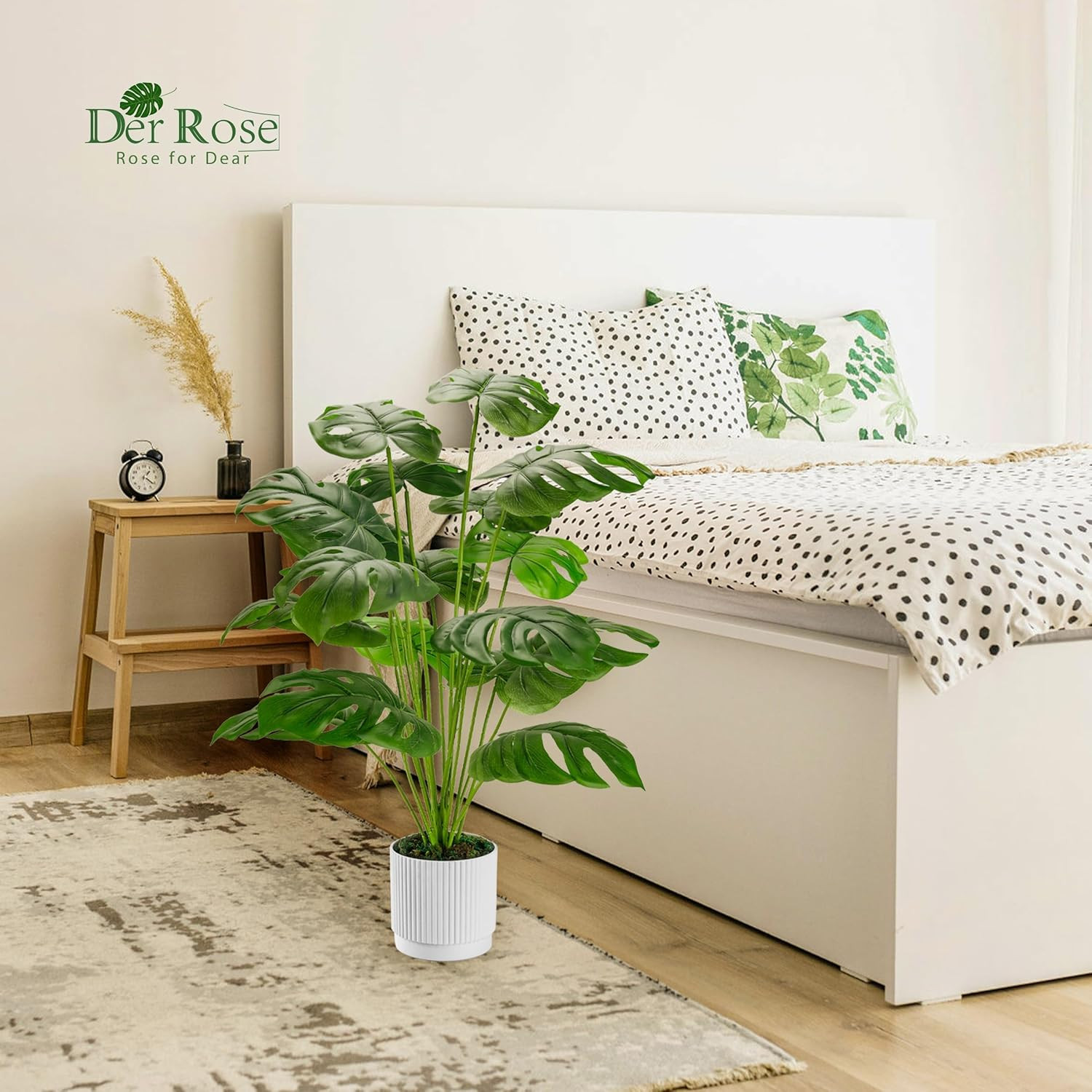 28″ Fake Plants Large Artificial Monstera Faux Potted Plants Indoor Tall for Out