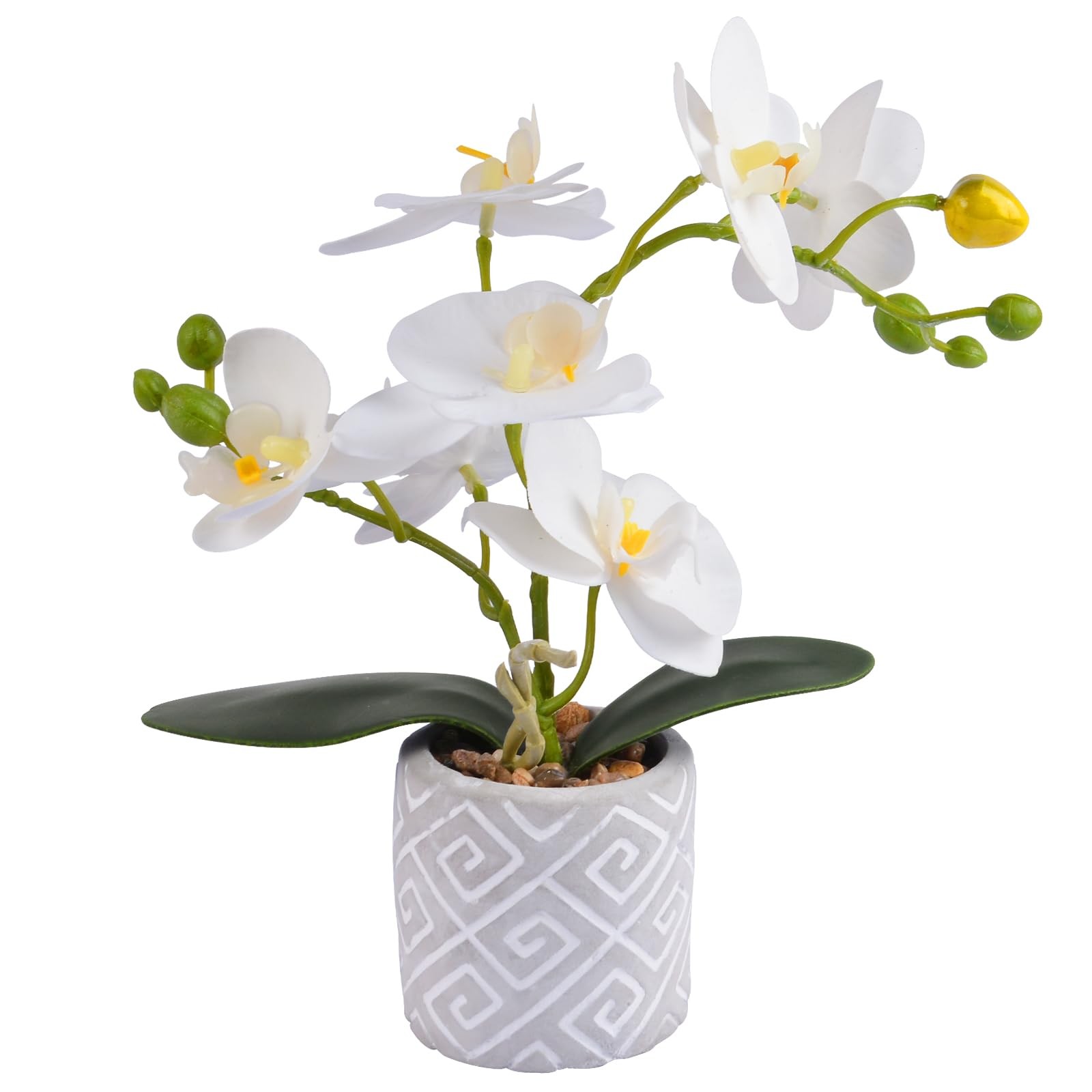 Artificial Orchids Flowers in Pot Real Touch Faux Orchids Flowers with Vase S